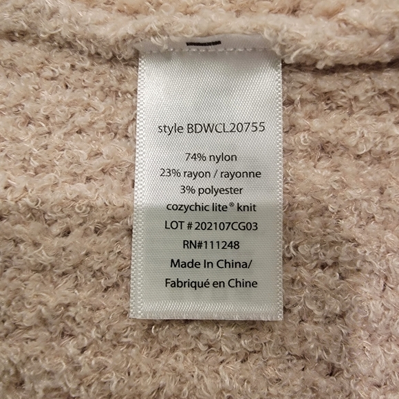 Barefoot Dreams CozyChic Lite Waffle Cocoon Cardigan Stone S/M - Picture 11 of 12